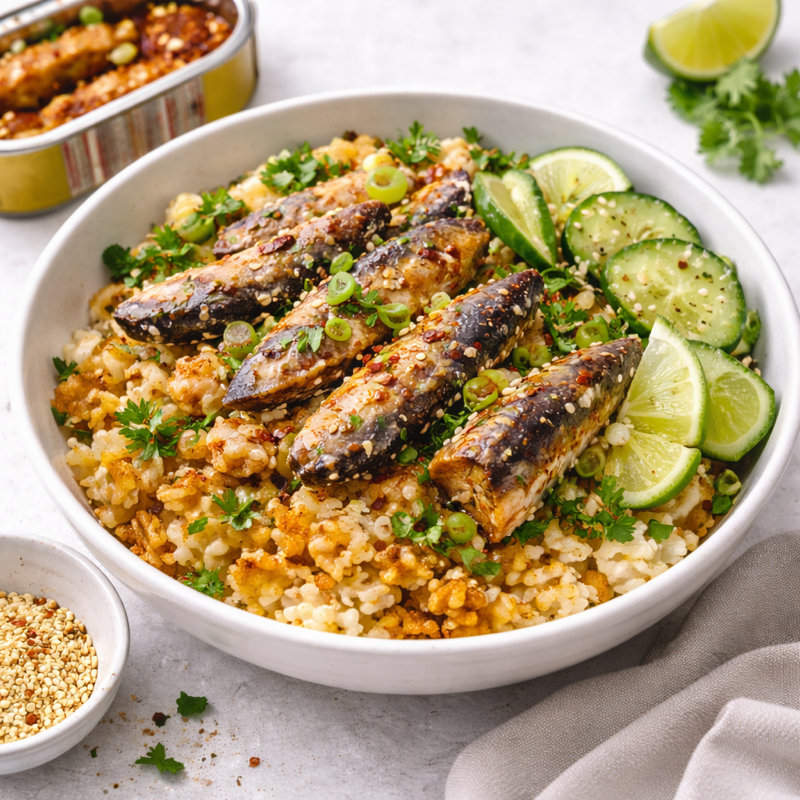 Piri Piri Sardines Crispy Rice Bowl