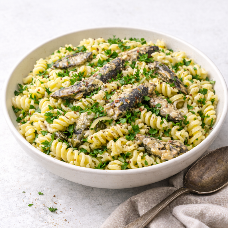 Lemon Sardines Pasta Salad