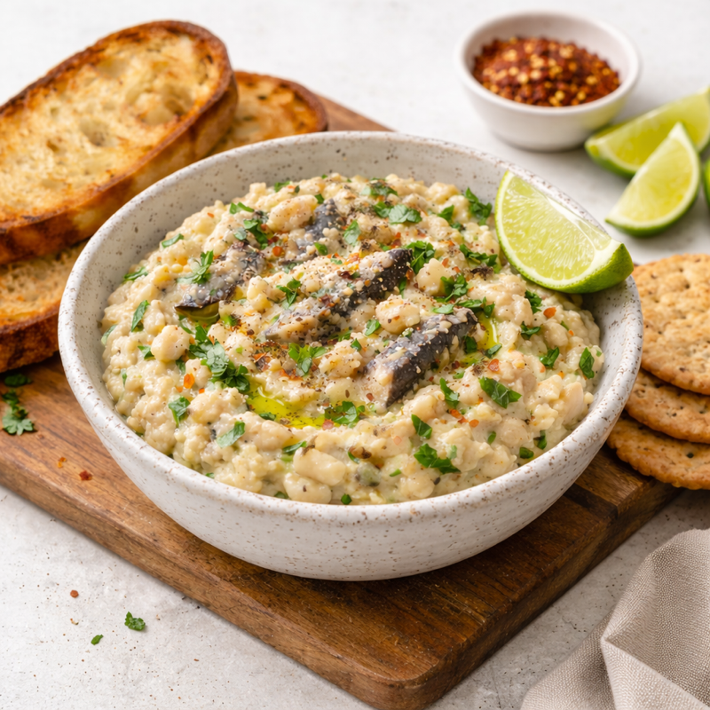 Classic EVOO Sardines + White Bean Fish Salad Spread