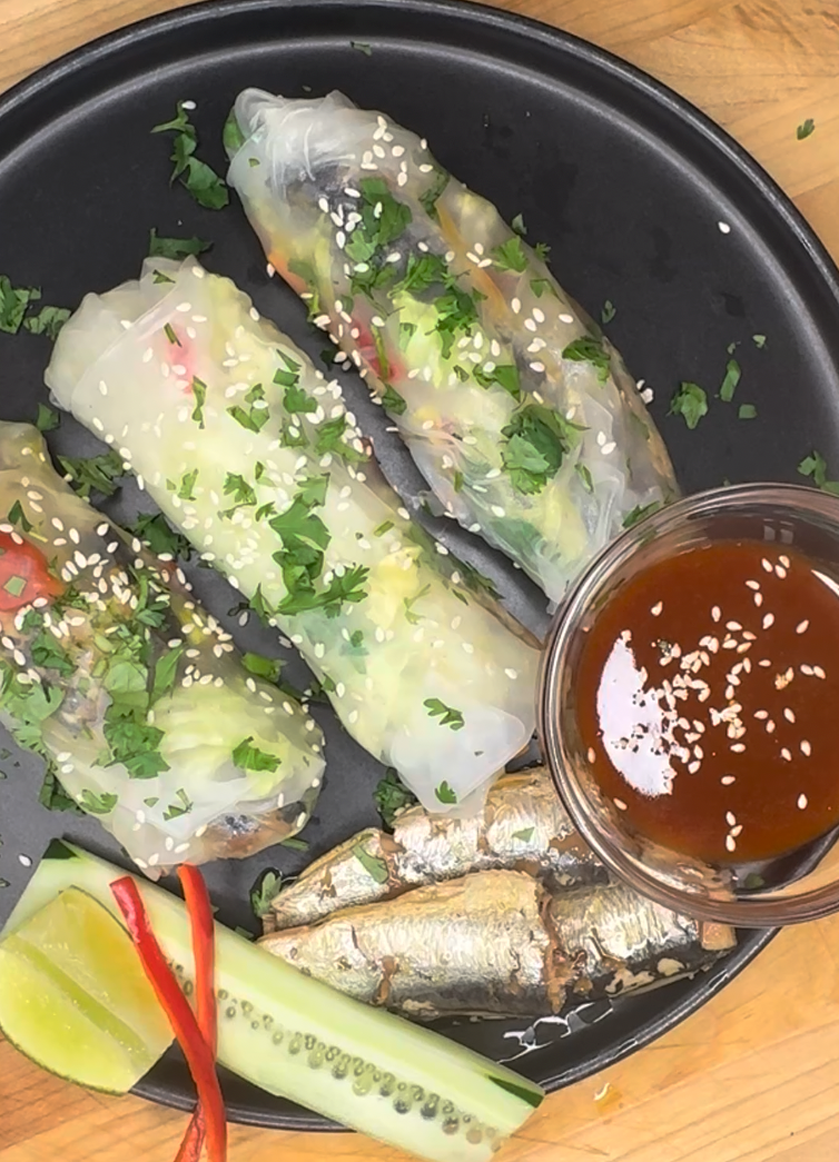 Spicy Sardine Summer Rolls