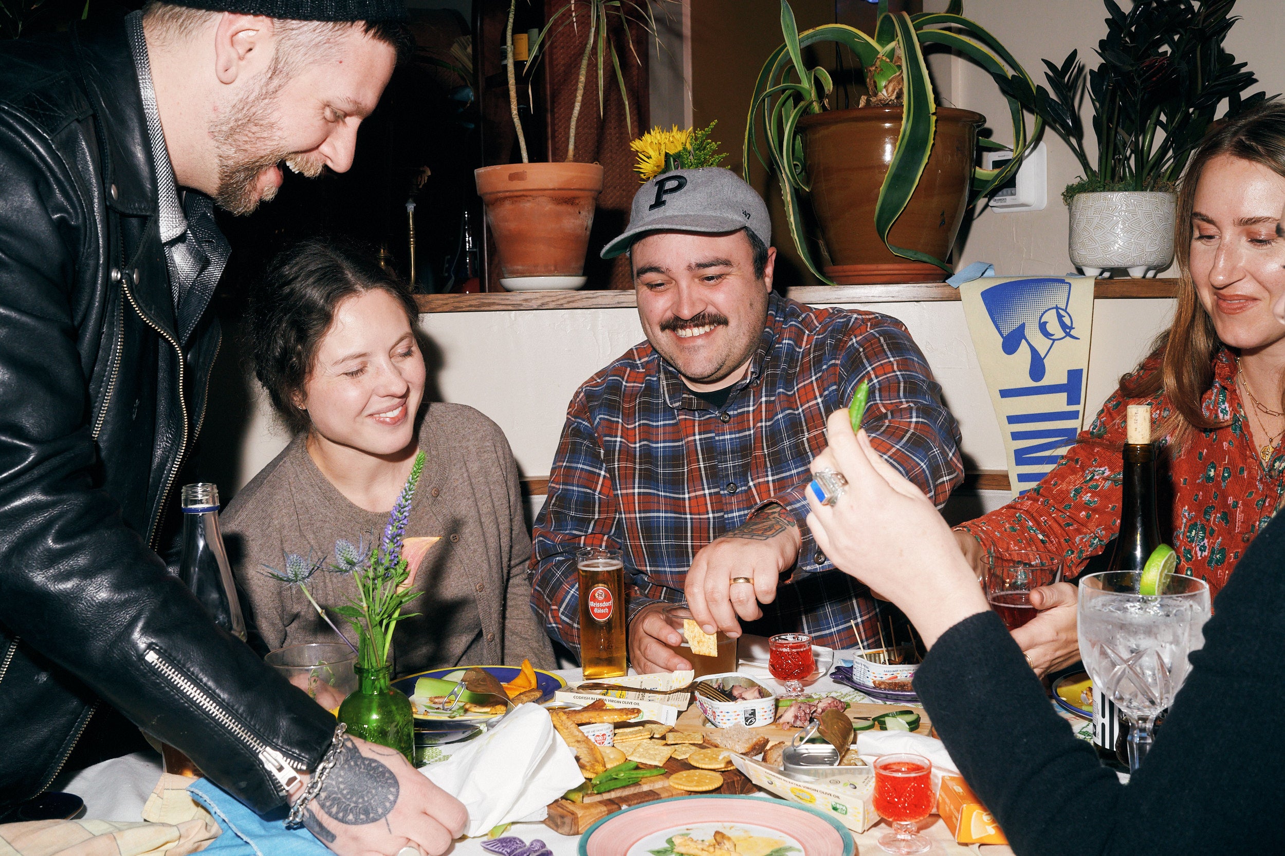 Friends at dinner table