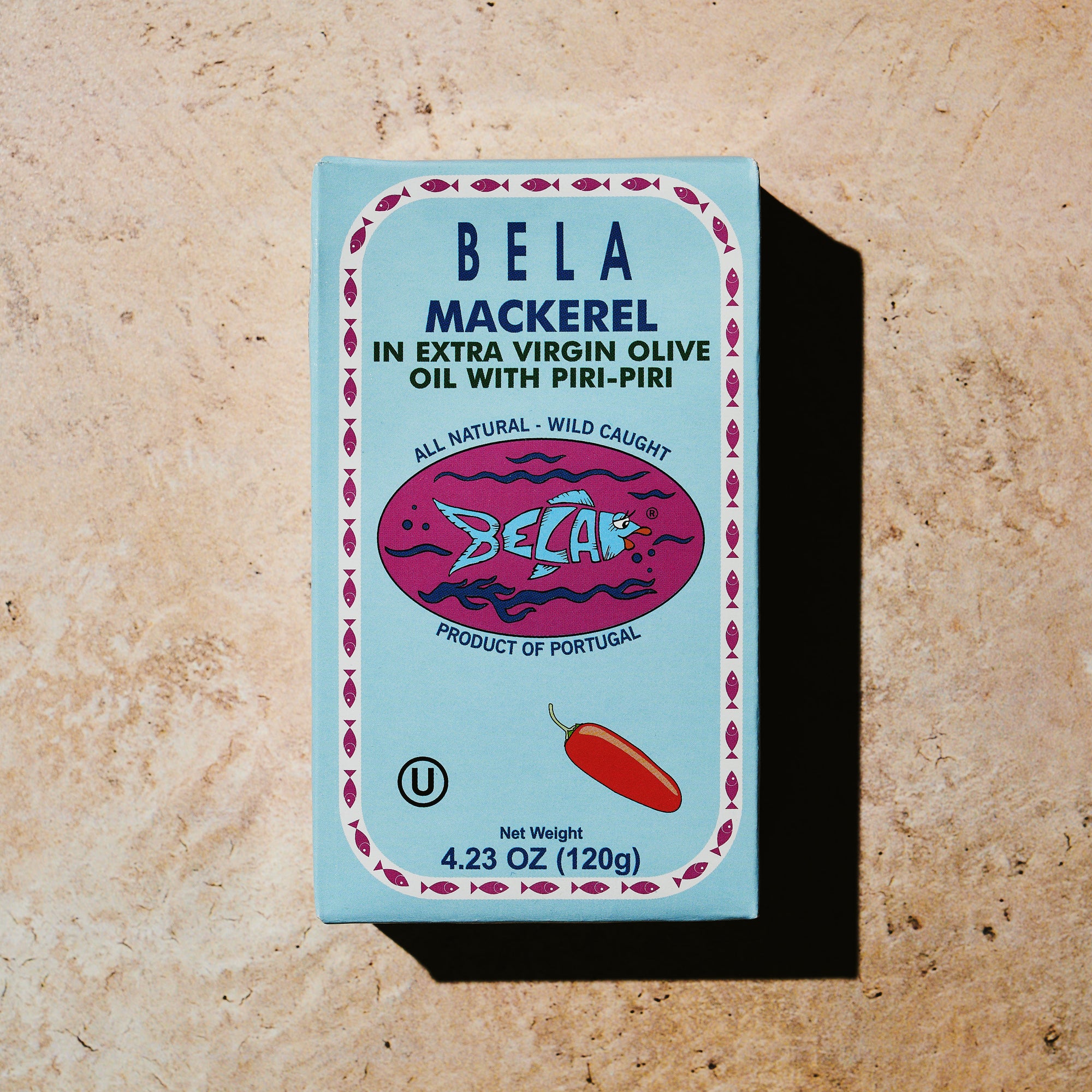 BELA mackerel. in extra virgin olive oil with piri-piri