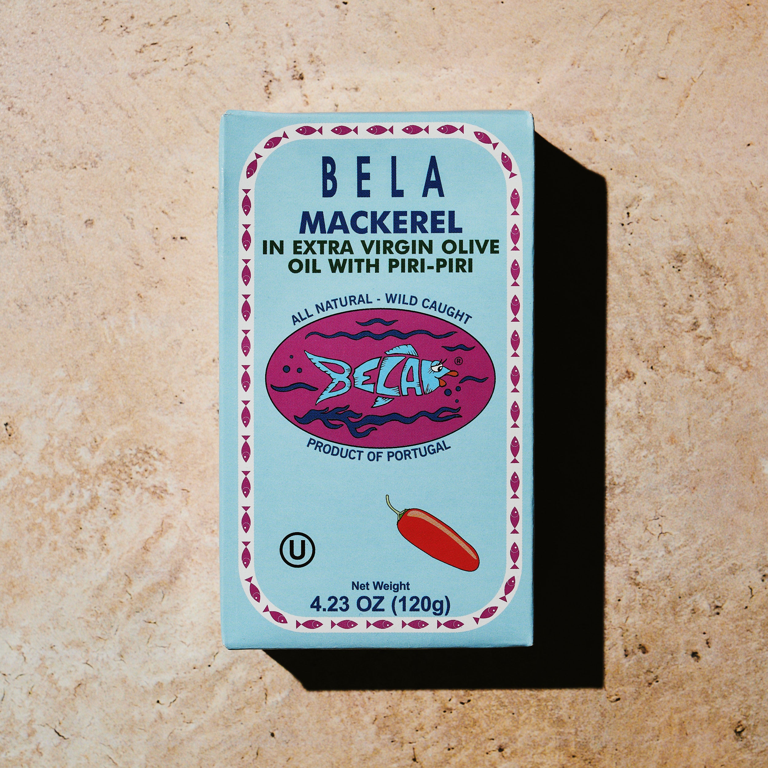 BELA mackerel. in extra virgin olive oil with piri-piri