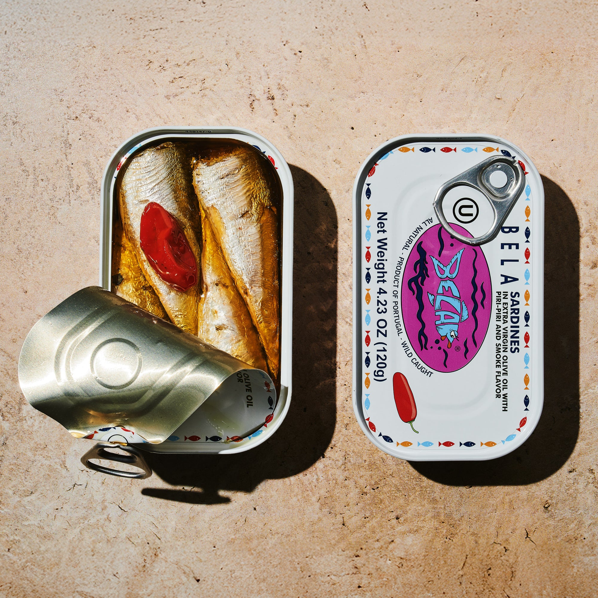 BELA sardines in extra virgin olive oil with piri-piri and smoke flavor
